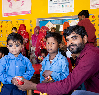 Bringing joy to the children at anganwadis